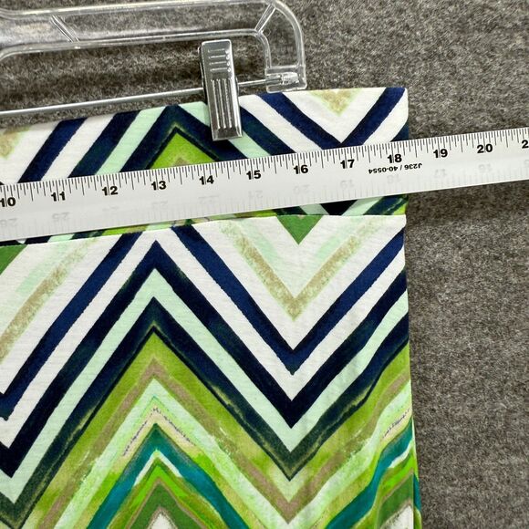 A New Approach Skirt Women XL Green Striped Maxi Long Rayon High Rise Pull On - Picture 3 of 7
